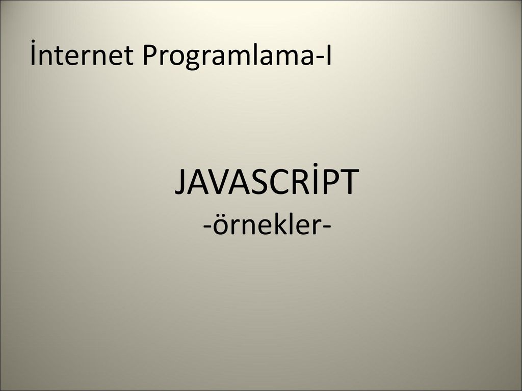 Nternet Programlama I Ppt Indir